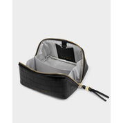 Katie Loxton | Fold Out Mirror Make up Bag - Black Croc