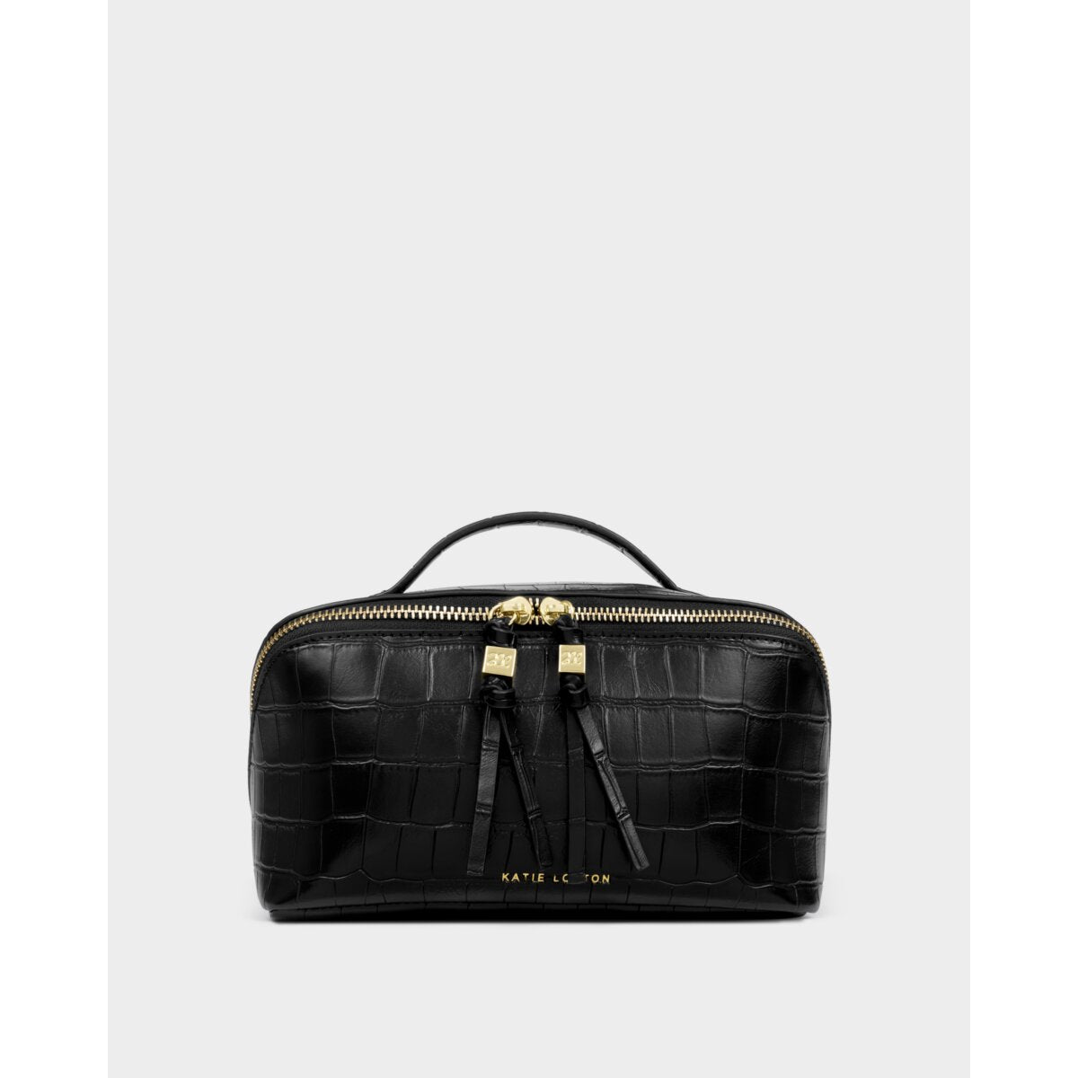 Katie Loxton | Soho Medium Make up Bag - Black Croc
