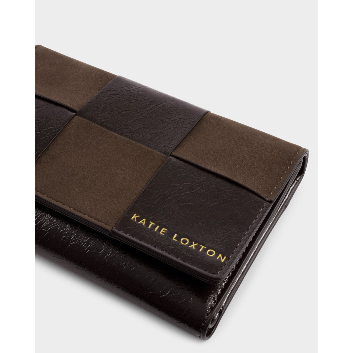 Katie Loxton | Taya Woven Purse - Bitter Chocolate Patent