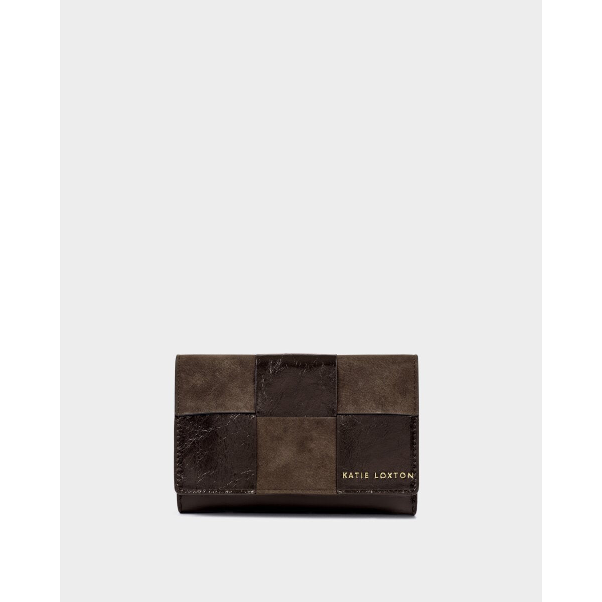 Katie Loxton | Taya Woven Purse - Bitter Chocolate Patent
