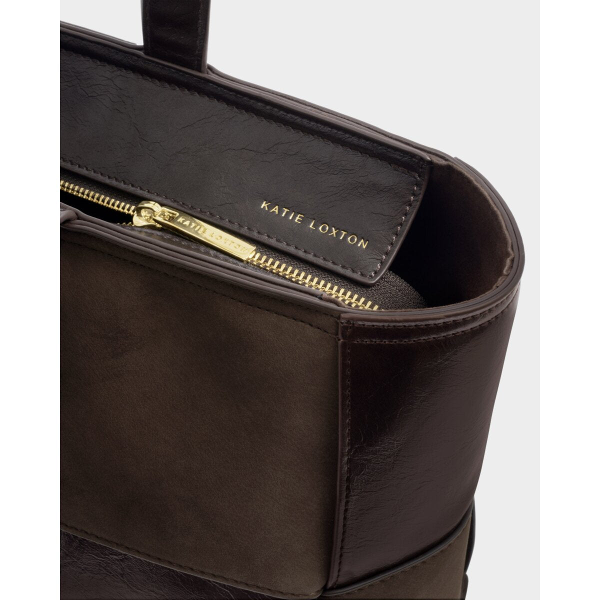 Katie Loxton | Taya Woven Tote Bag - Bitter Chocolate Patent