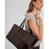 Katie Loxton | Taya Woven Tote Bag - Bitter Chocolate Patent