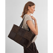 Katie Loxton | Taya Woven Tote Bag - Bitter Chocolate Patent