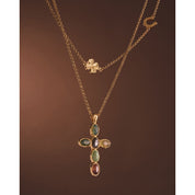 Katie Loxton | Green Agate Cross Necklace