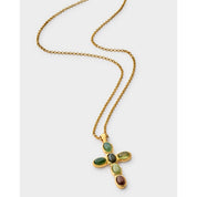 Katie Loxton | Green Agate Cross Necklace