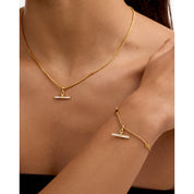 Katie Loxton |  Lustre Gold T-Bar Bracelet