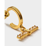 Katie Loxton | Lustre Gold T-Bar Hoop Earrings