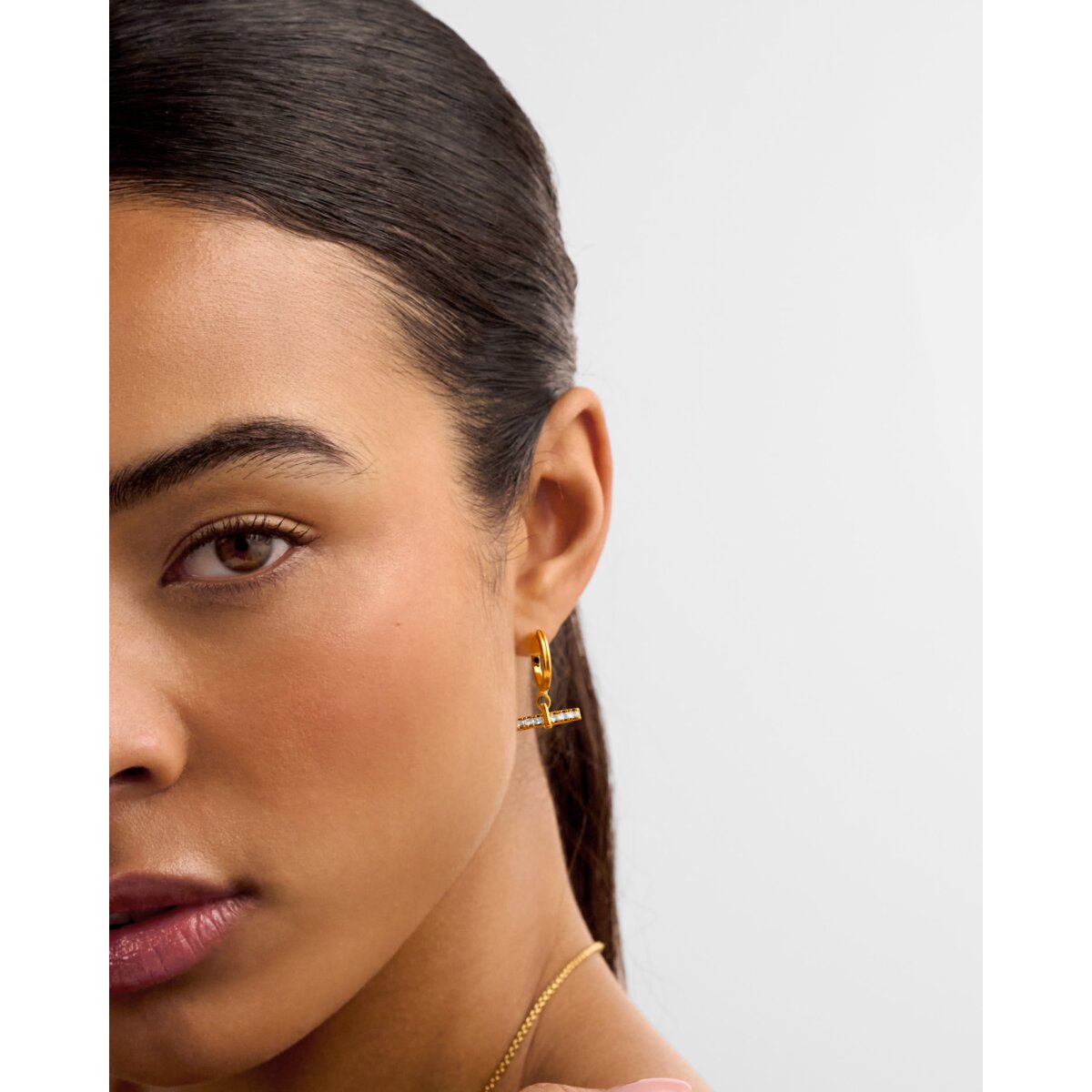 Katie Loxton | Lustre Gold T-Bar Hoop Earrings