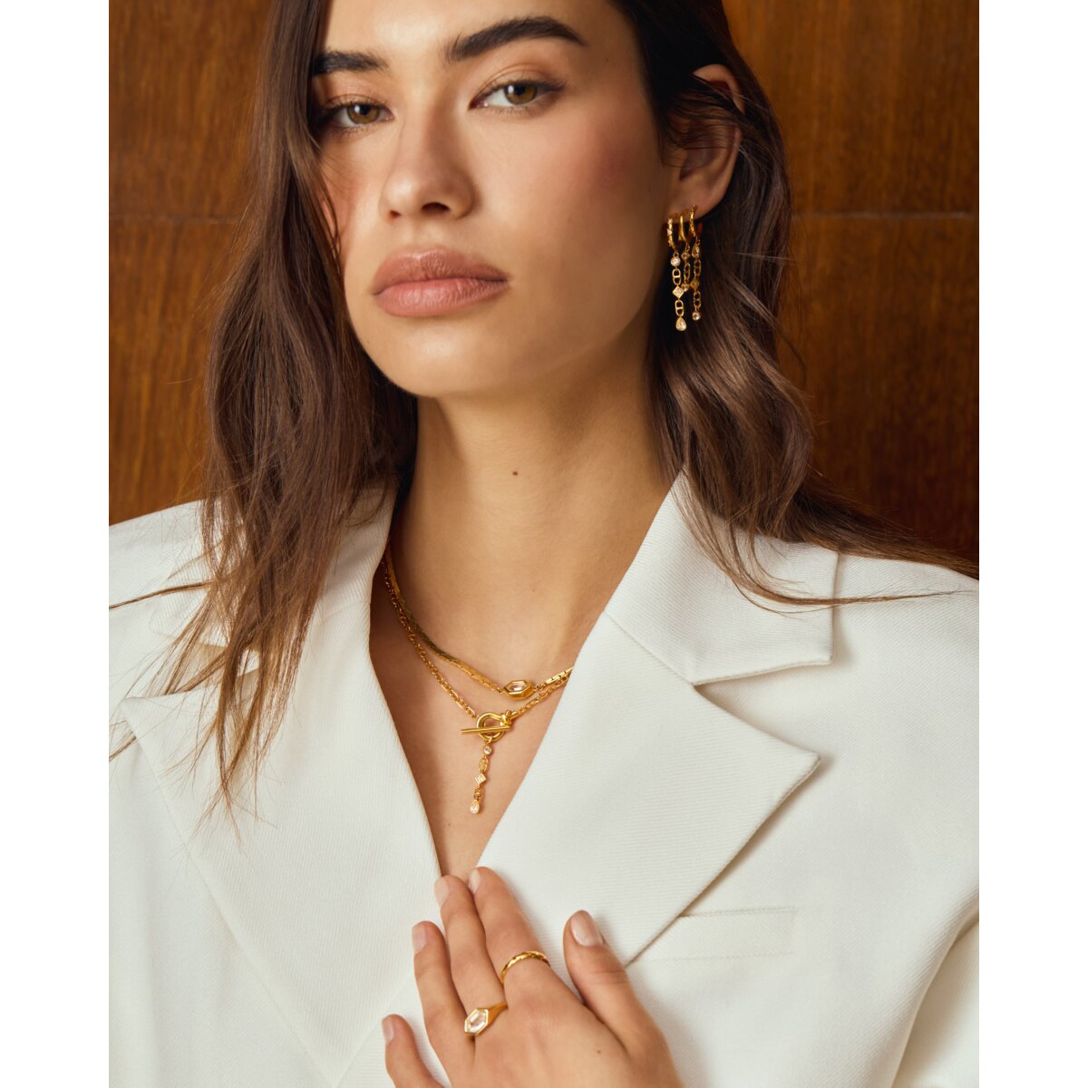 Katie Loxton | Champagne Hour Gold Drop Earrings