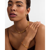 Katie Loxton | Tiger's Eye Gold Button Necklace