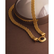 Katie Loxton | Tiger's Eye Gold Button Necklace