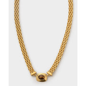 Katie Loxton | Tiger's Eye Gold Button Necklace