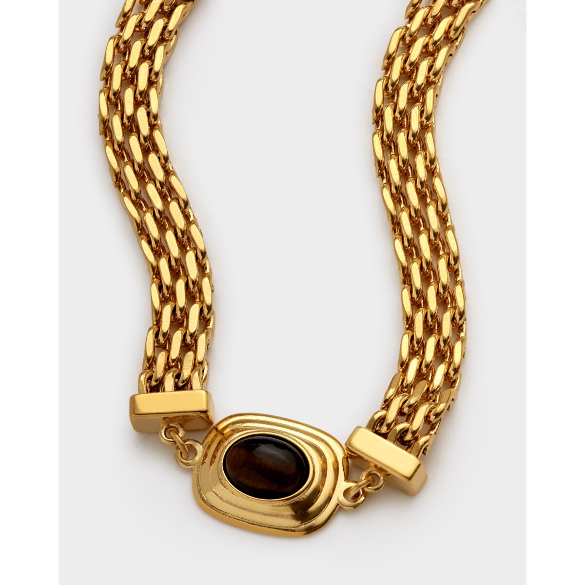 Katie Loxton | Tiger's Eye Gold Button Bracelet