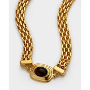 Katie Loxton | Tiger's Eye Gold Button Bracelet