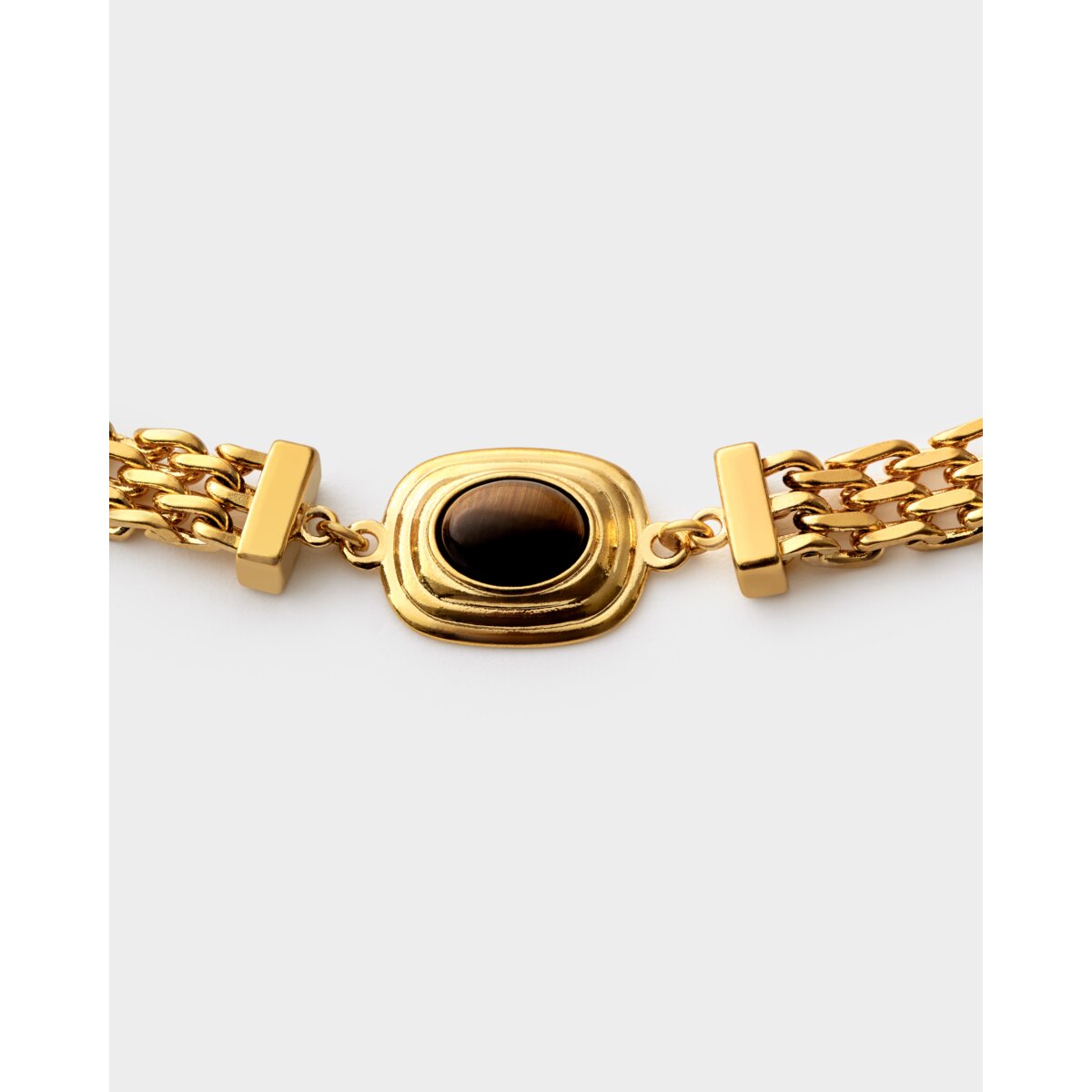 Katie Loxton | Tiger's Eye Gold Button Bracelet