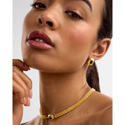 Katie Loxton | Tiger's Eye Gold Button Stud Earrings