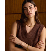 Katie Loxton | Tiger's Eye Gold Button Stud Earrings