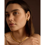 Katie Loxton | Tiger's Eye Gold Button Stud Earrings