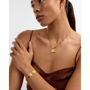 Katie Loxton | Luxe Lock Textured Gold Bangle