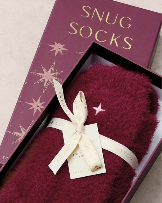 Katie Loxton | Gift Boxed Cosy Socks - Cherry