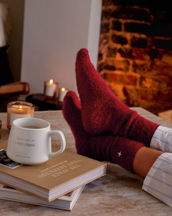 Katie Loxton | Gift Boxed Cosy Socks - Cherry