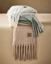 Katie Loxton | Recycled Tassel Scarf - Blush Taupe