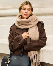 Katie Loxton | Recycled Tassel Scarf - Blush Taupe