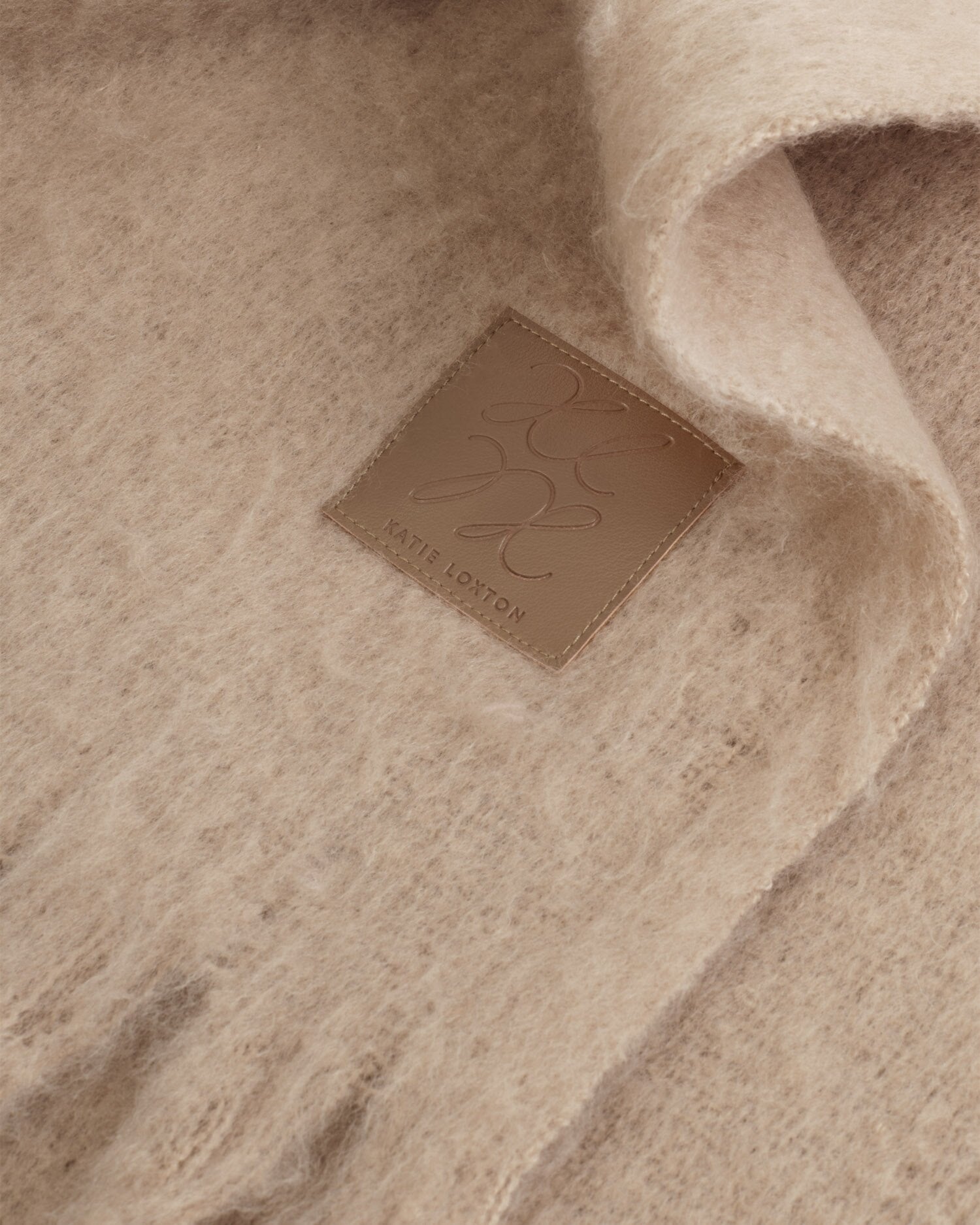 Katie Loxton | Recycled Tassel Scarf - Blush Taupe