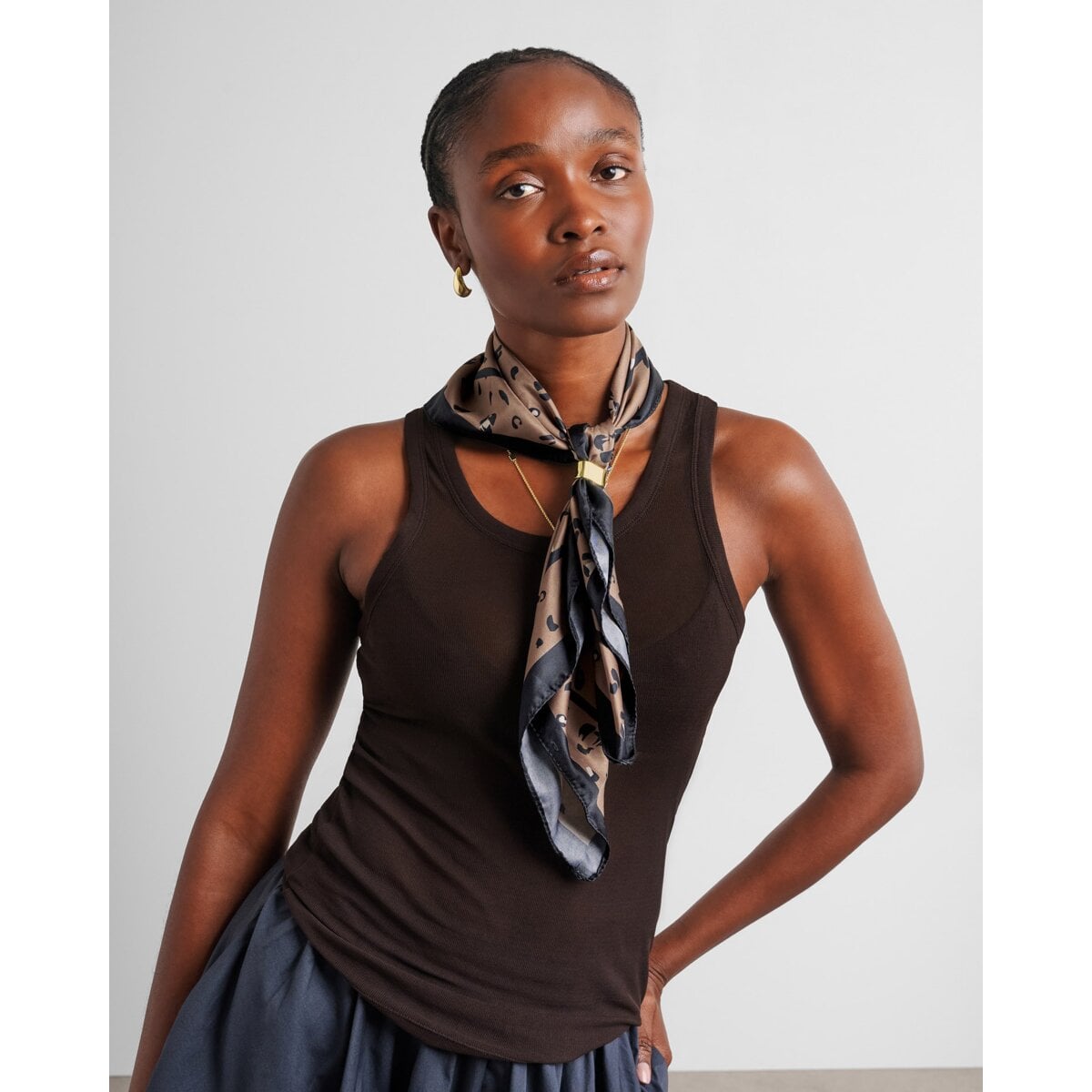 Katie Loxton | Satin Multiway Scarf - Classic leopard