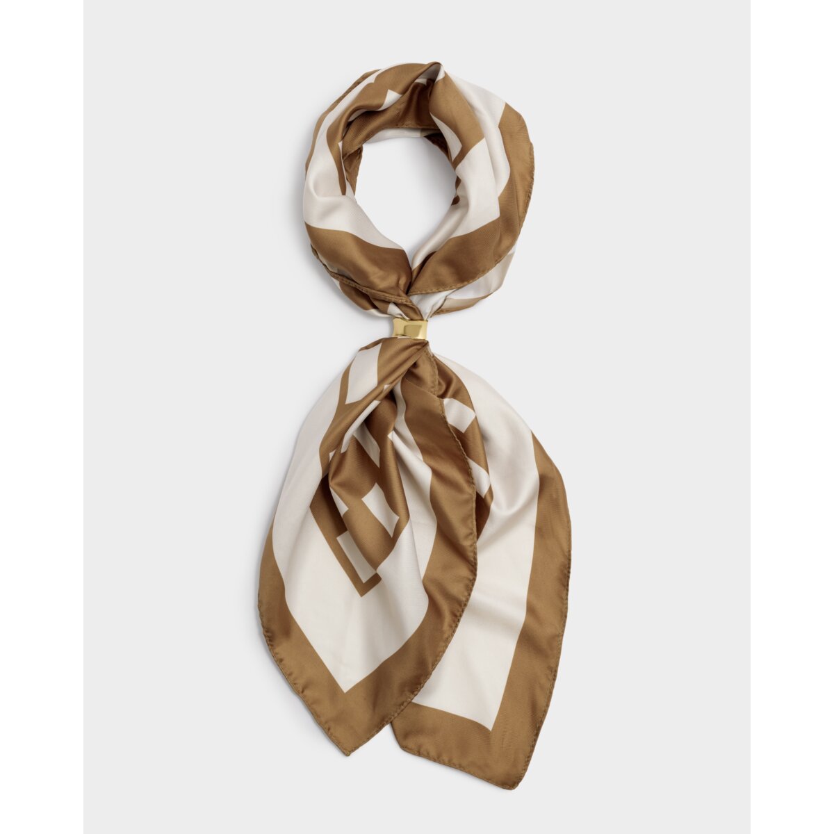 Katie Loxton | Satin Multiway Scarf - Caramel & Off White