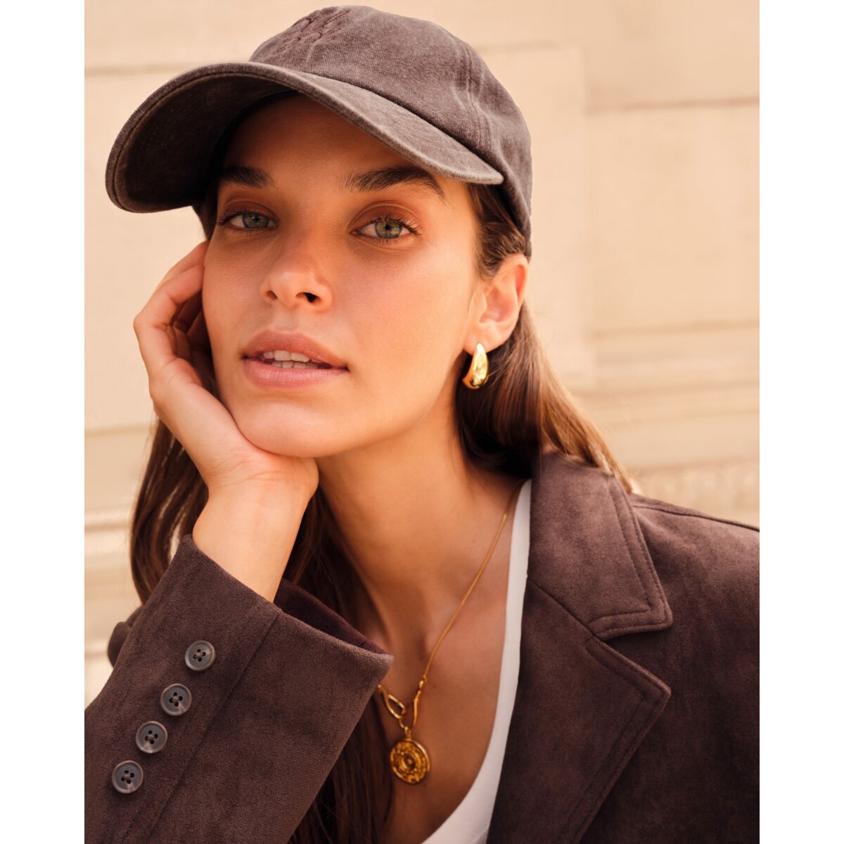 Katie Loxton | Embroidered KL Cap - Chocolate