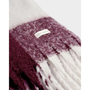 Katie Loxton | Checked Tassel Scarf - Cherry / Off White