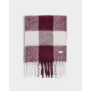 Katie Loxton | Checked Tassel Scarf - Cherry / Off White
