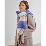 Katie Loxton | Checked Tassel Scarf - Blue / Grey