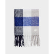 Katie Loxton | Checked Tassel Scarf - Blue / Grey