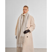 Katie Loxton | Striped Tassel Scarf - Off White / Sand