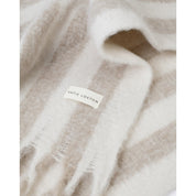Katie Loxton | Striped Tassel Scarf - Off White / Sand