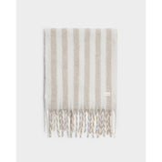 Katie Loxton | Striped Tassel Scarf - Off White / Sand