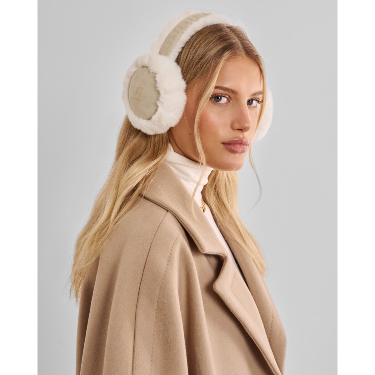 Katie Loxton | Faux Suede Earmuffs - Taupe / Cream