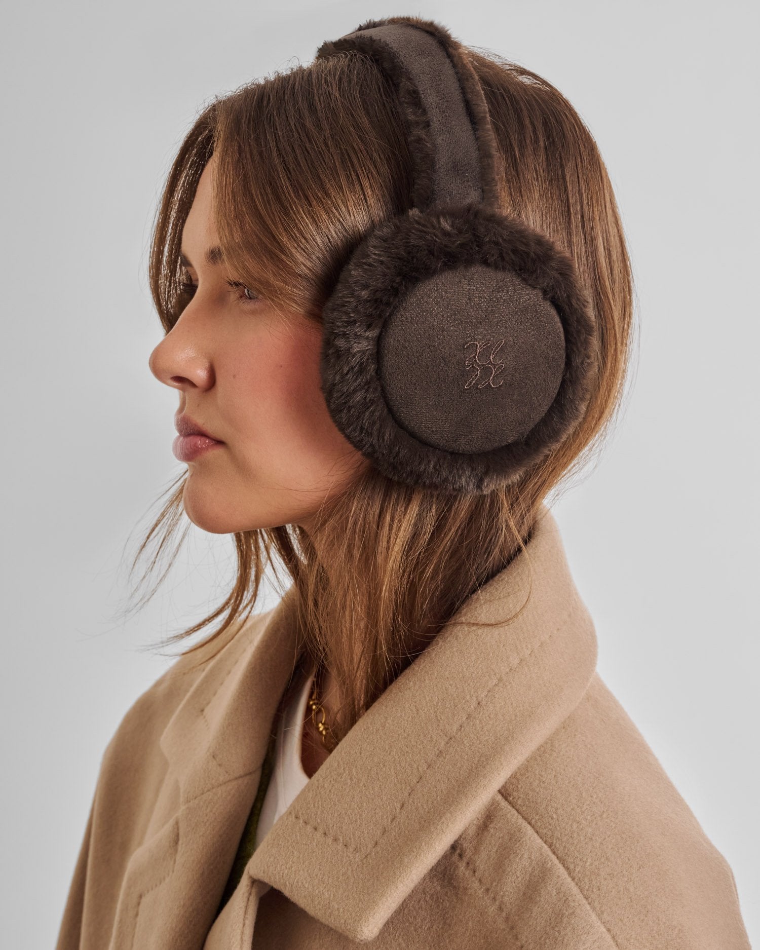 Katie Loxton | Faux Suede Earmuffs - Chocolate