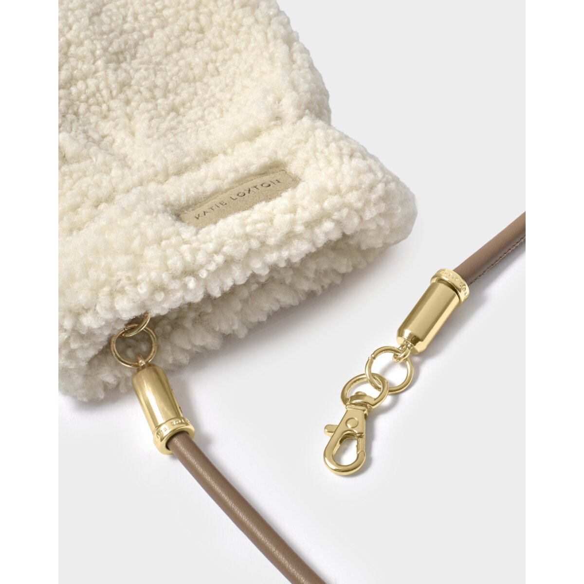 Katie Loxton | Teddy Mittens with Cord - Cream