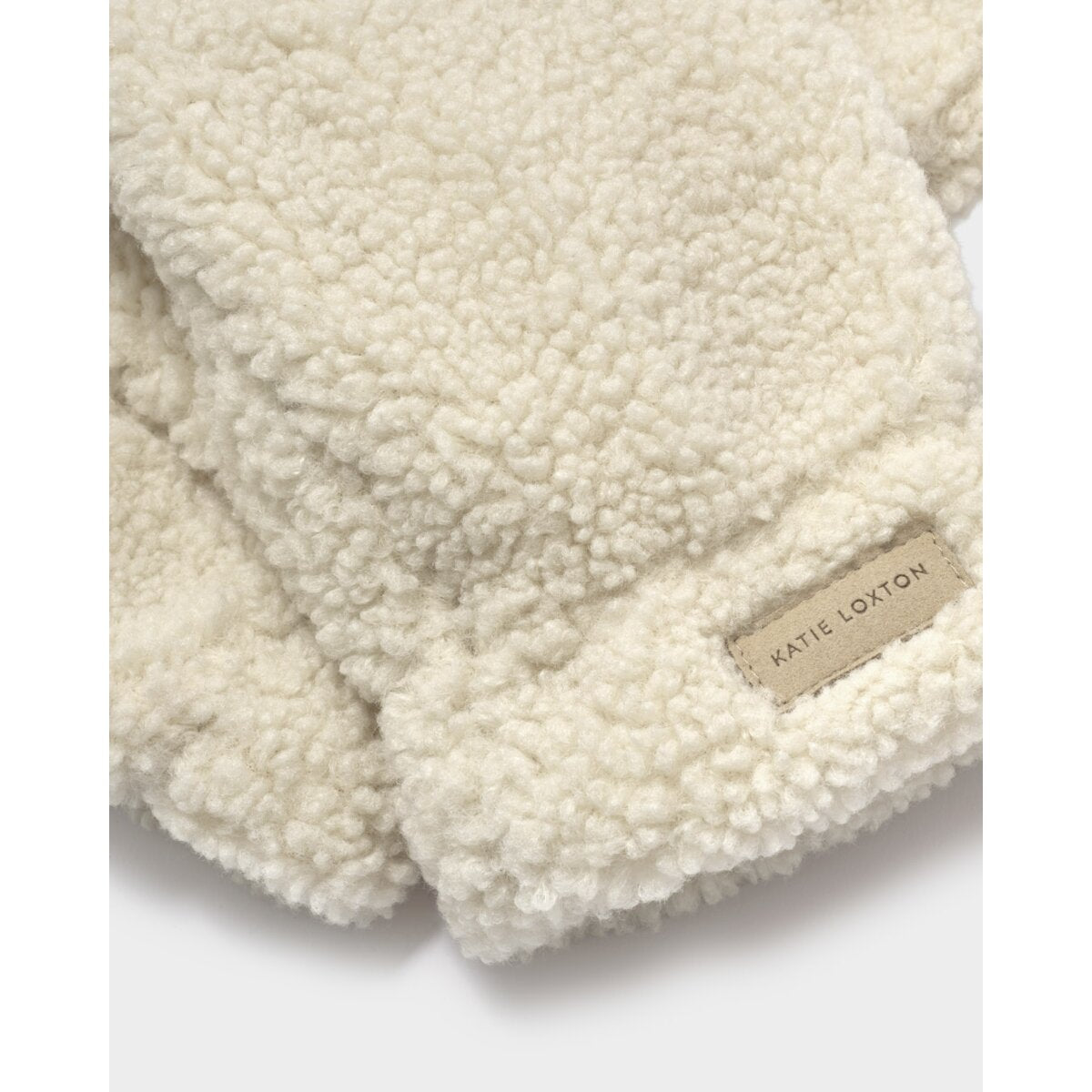 Katie Loxton | Teddy Mittens with Cord - Cream