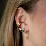 Scream Pretty | Malachite Cabuchon Huggie Hoops