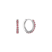 Bijoux De Mimi | Mimi Silver Pink Huggie Earrings