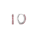 Bijoux De Mimi | Mimi Silver Pink Huggie Earrings