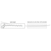 Penmans | Diamond Cut Curb Chain with Extender - Silver