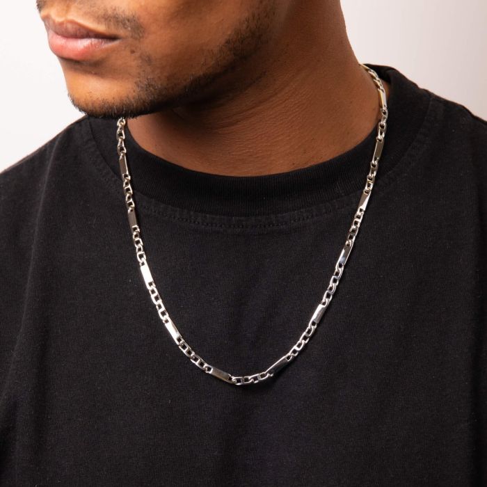 Fred Bennett | Stainless Steel Bar Link Chain Necklace