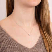 Diamonfire | Four Claw Station Solitaire Necklace