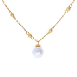 Diamonfire | Station Necklace with pearl in Gold Plate