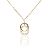 Diamonfire | Interlinked Plain & Zirconia Circle Necklace